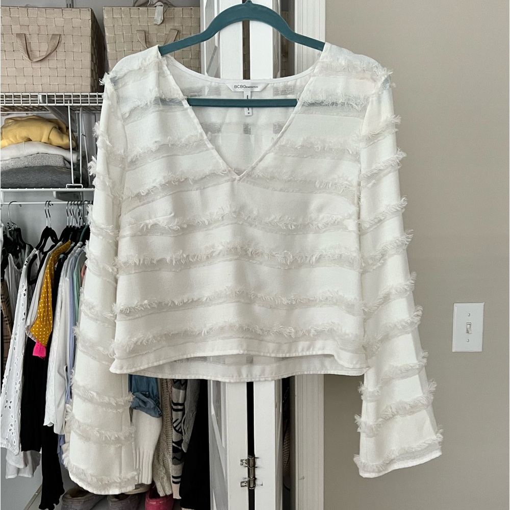 BCBG cropped blouse.